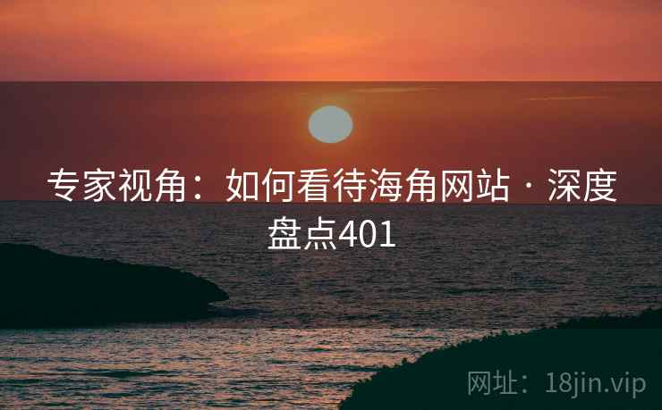专家视角：如何看待海角网站 · 深度盘点401